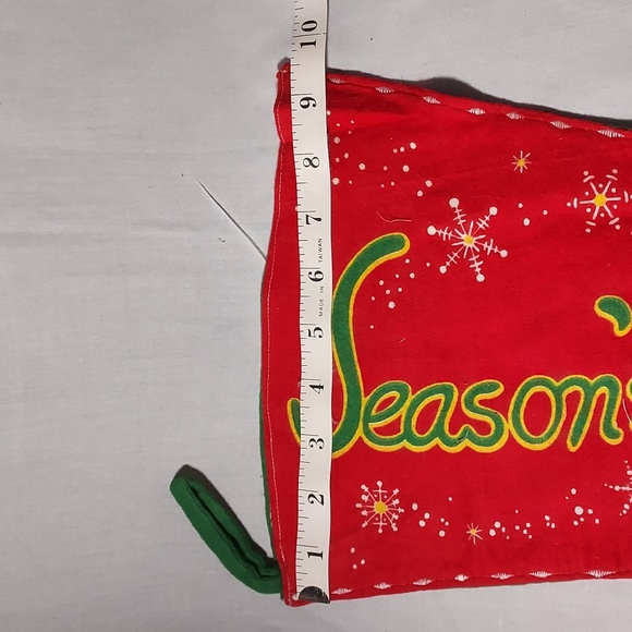 Vintage 1950 Christmas Stocking Christmas Design Snowmen Horse Season Greetings - Picture 9 of 10